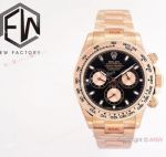 (EW Factory) Swiss Rolex Daytona 40mm Rose Gold Black Asia 7750 Watch